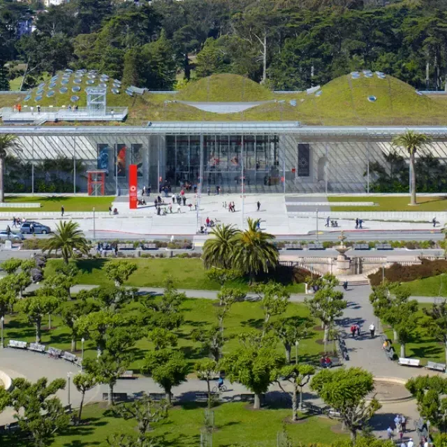 Die Außenseite der California Academy of Sciences.